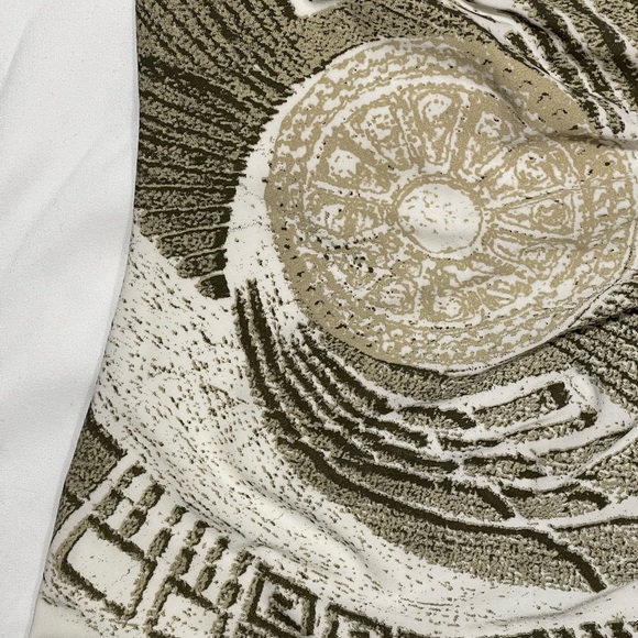 Joseph Ribkoff Asymmetrical Sleeveless Patterned White Top Women Size 4 - Picture 5 of 6